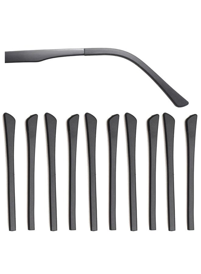 KECHIO 5 Pairs Anti-Slip Silicone Eyeglass End Tips Ear Sock Pieces Tube Eyewear Comfort Replacement Tips for Flat Thin Metal Eyeglass Legs Black - Image 1