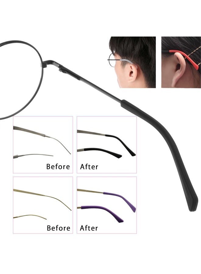 KECHIO 5 Pairs Anti-Slip Silicone Eyeglass End Tips Ear Sock Pieces Tube Eyewear Comfort Replacement Tips for Flat Thin Metal Eyeglass Legs Black - Image 5