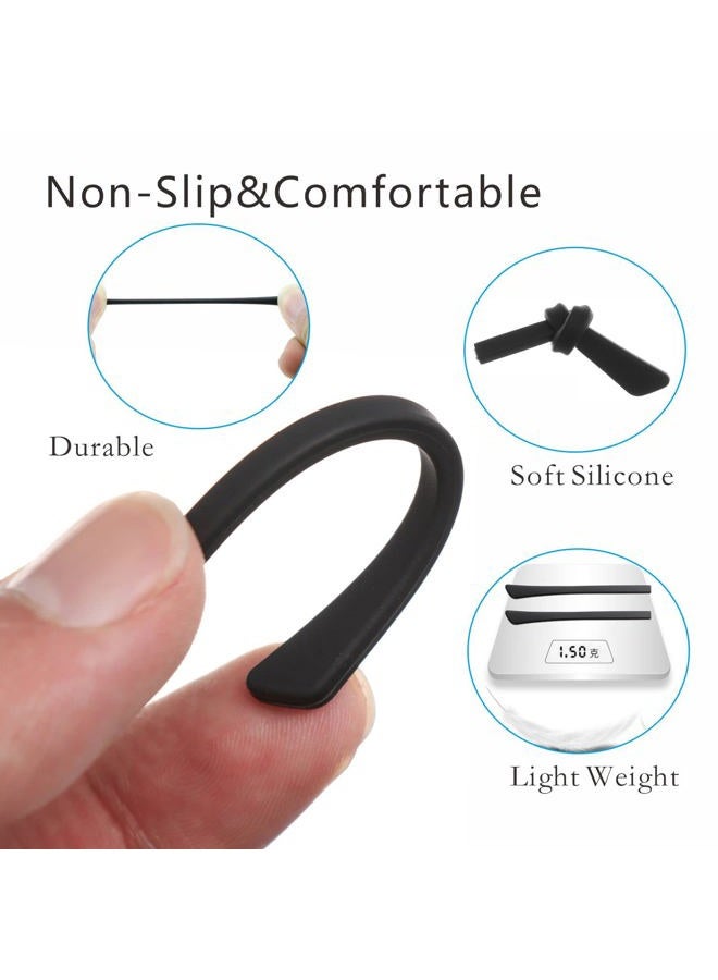 KECHIO 5 Pairs Anti-Slip Silicone Eyeglass End Tips Ear Sock Pieces Tube Eyewear Comfort Replacement Tips for Flat Thin Metal Eyeglass Legs Black - Image 2