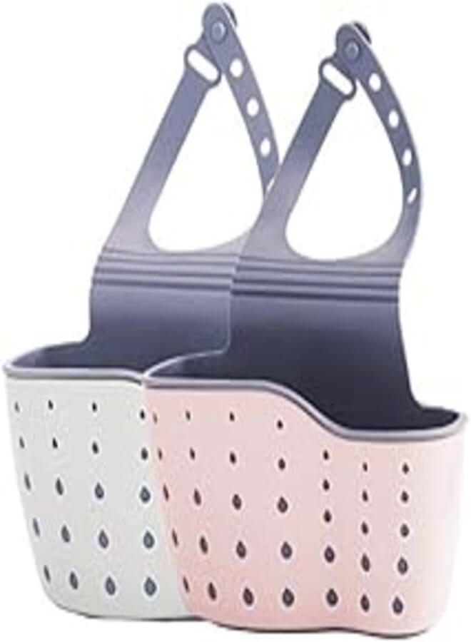 iTelker Sink Caddy Sponge Holder Kitchen Sink Organizer Sink Shelf Hang Basket for Scrubber Accessories Storage Suction Cup Dish Brush Holder-Green