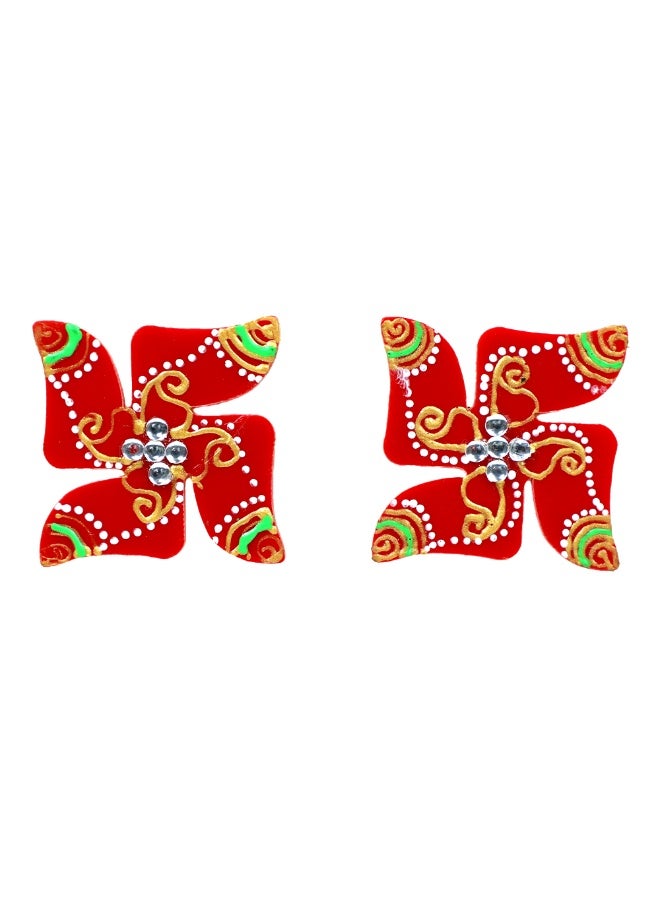 Madhoor Designer Swastik Wall/Door Sticker – Auspicious Home Décor  4 Cm