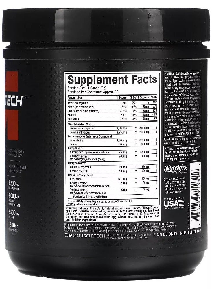 MuscleTech VAPORX5 Pre-workout 30 Servings Miami Spring Break 272g - Image 2