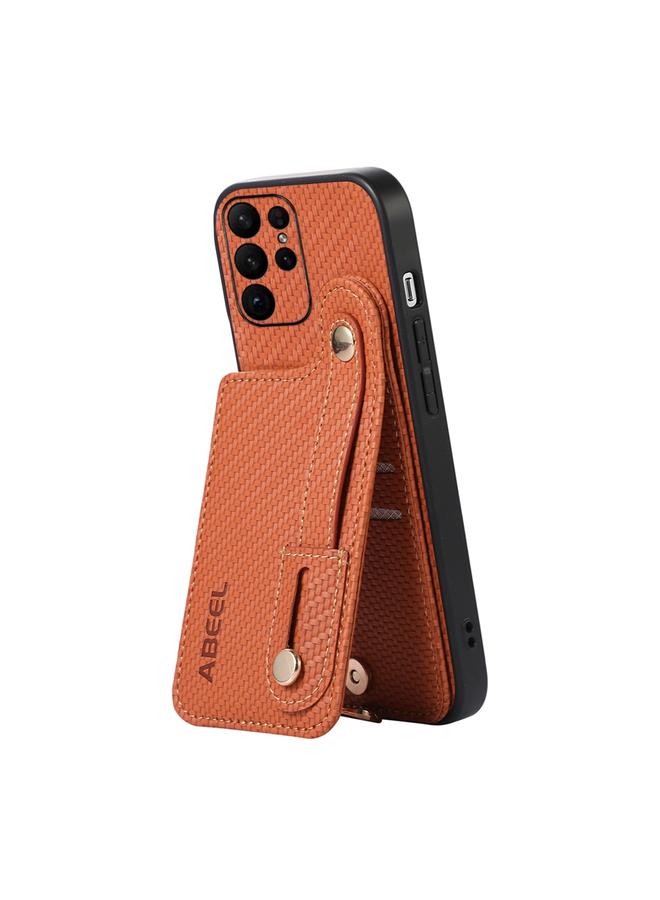 S-TOP Case For Samsung Galaxy S23+ 5G ABEEL Carbon Fiber RFID Card Holder Phone Case - Image 3