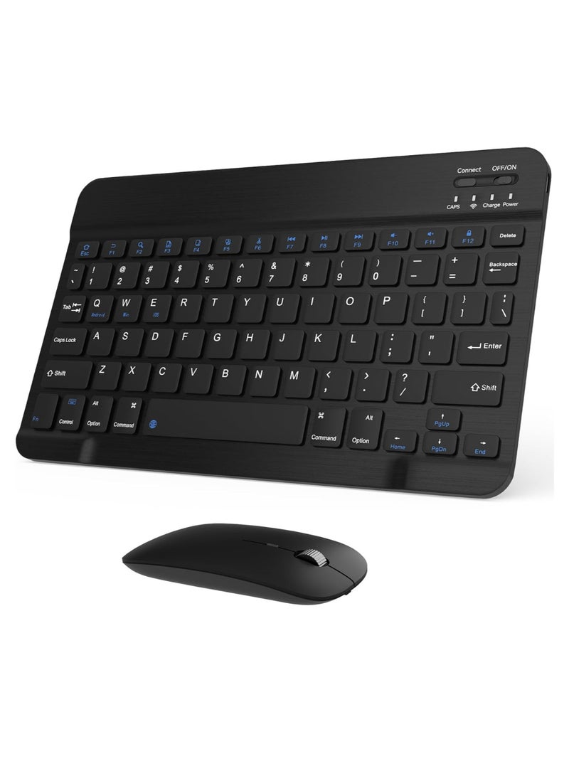 فيكسا برو مجموعة لوحة مفاتيح وماوس لاسلكية فائقة النحافة تعمل بتقنية البلوتوث، قابلة لإعادة الشحن، وضع مزدوج، محمولة لأجهزة iOS وAndroid وWindows - Image 1