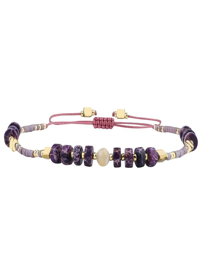 KELITCH Crystal Agate Friendship Bracelet Handmade Miyuki Seed Beads Adjustable Bracelets for Women - Image 1