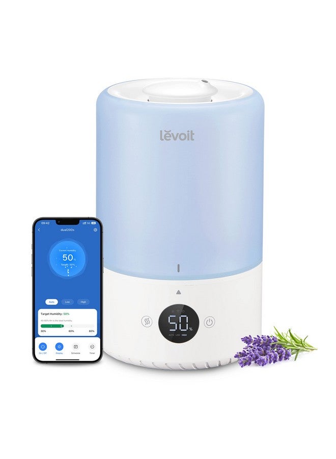 LEVOIT LEVOIT Dual 200S Smart Humidifiers for Bedroom, Top Fill, Customize Humidity for Home, Baby Nursery & Plants with Humidistat, Essential Oil Diffuser, Schedule, Timer, APP & Voice Control, 3L, Blue  - Image 1