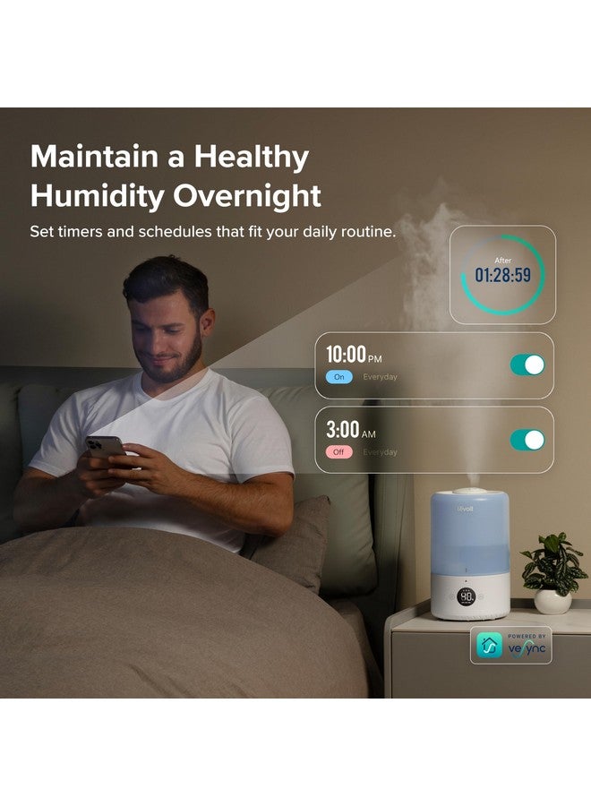 LEVOIT LEVOIT Dual 200S Smart Humidifiers for Bedroom, Top Fill, Customize Humidity for Home, Baby Nursery & Plants with Humidistat, Essential Oil Diffuser, Schedule, Timer, APP & Voice Control, 3L, Blue  - Image 4