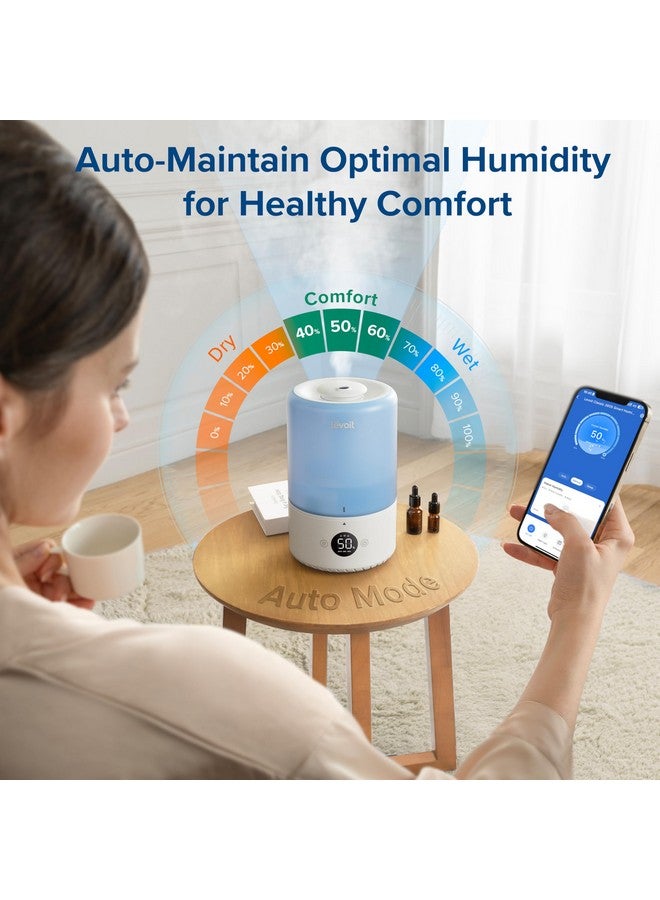 LEVOIT LEVOIT Dual 200S Smart Humidifiers for Bedroom, Top Fill, Customize Humidity for Home, Baby Nursery & Plants with Humidistat, Essential Oil Diffuser, Schedule, Timer, APP & Voice Control, 3L, Blue  - Image 2
