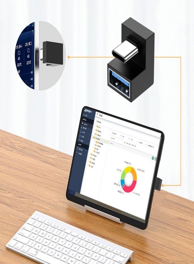 chenyang USB C to USB Adapter, USB C Male to USB 3.0 Female, 180 Degree U Shape Angled OTG Converter for Phone Tablet Laptop - Image 4