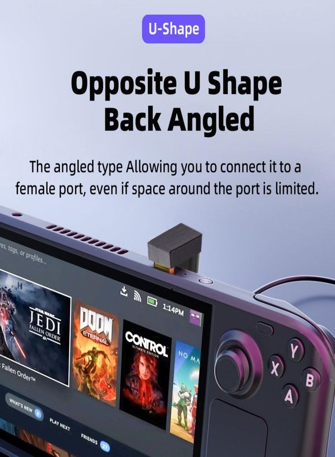 chenyang USB C to USB Adapter, USB C Male to USB 3.0 Female, 180 Degree U Shape Angled OTG Converter for Phone Tablet Laptop - Image 3