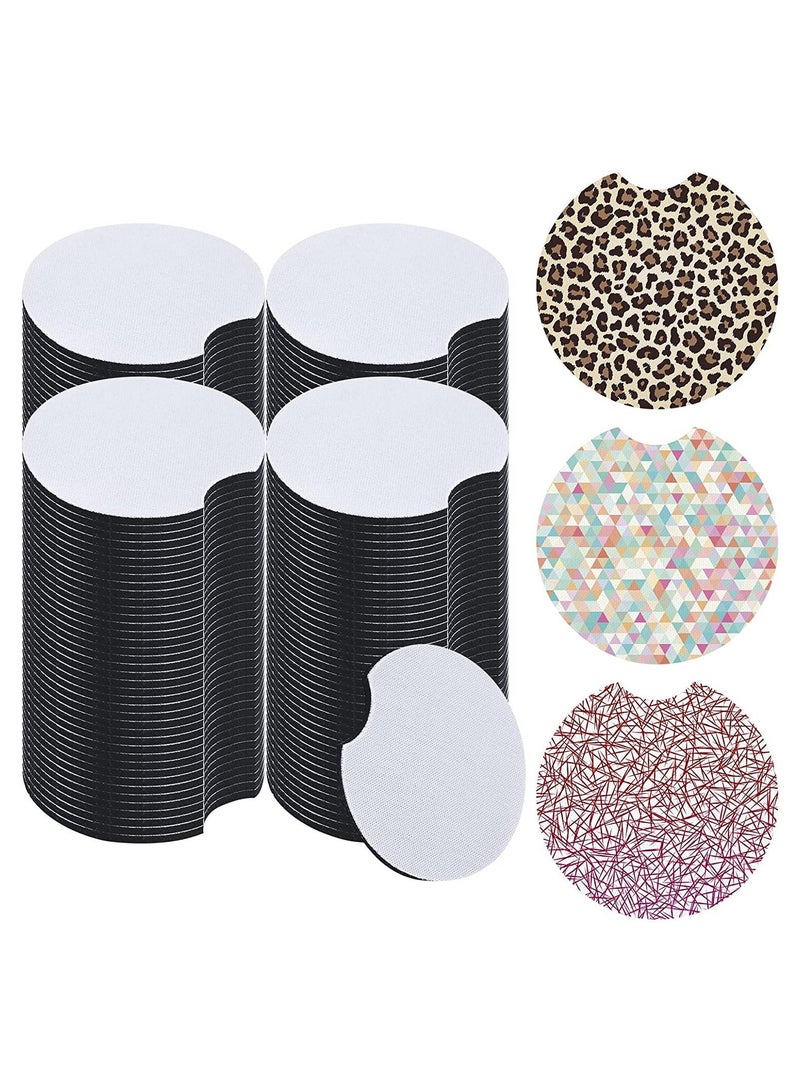 Captaintech Blank Rubber Coaster, Car Cup Holder Coaster, 2.75 Inch Circular Opening Neoprene Absorbent Coaster, for DIY Crafts Coasters Car Accessories Painting Project - Image 1