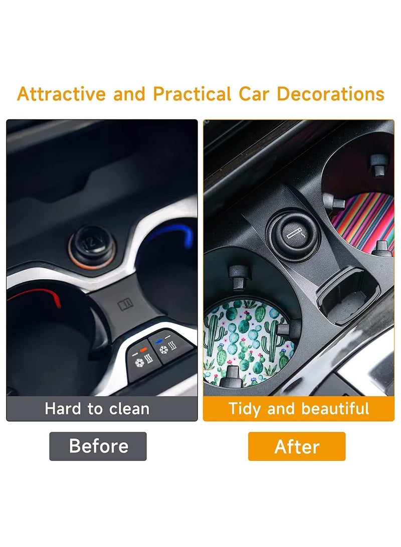 Captaintech Blank Rubber Coaster, Car Cup Holder Coaster, 2.75 Inch Circular Opening Neoprene Absorbent Coaster, for DIY Crafts Coasters Car Accessories Painting Project - Image 3