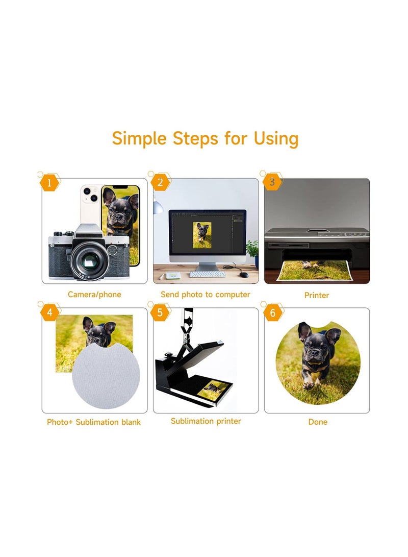 Captaintech Blank Rubber Coaster, Car Cup Holder Coaster, 2.75 Inch Circular Opening Neoprene Absorbent Coaster, for DIY Crafts Coasters Car Accessories Painting Project - Image 4