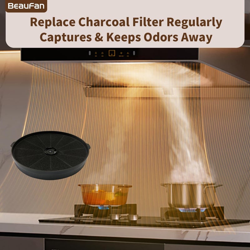 beaufan 4 Set CFK1-TM Carbon Charcoal Filter Compatible with Cosmo Range Hoods UMC30, UC30, UMC36, UC36, Also Fit Tieasy USGDCF-G, JOEAONZ YYCF02 & FIREGAS CC170 Models - Image 3