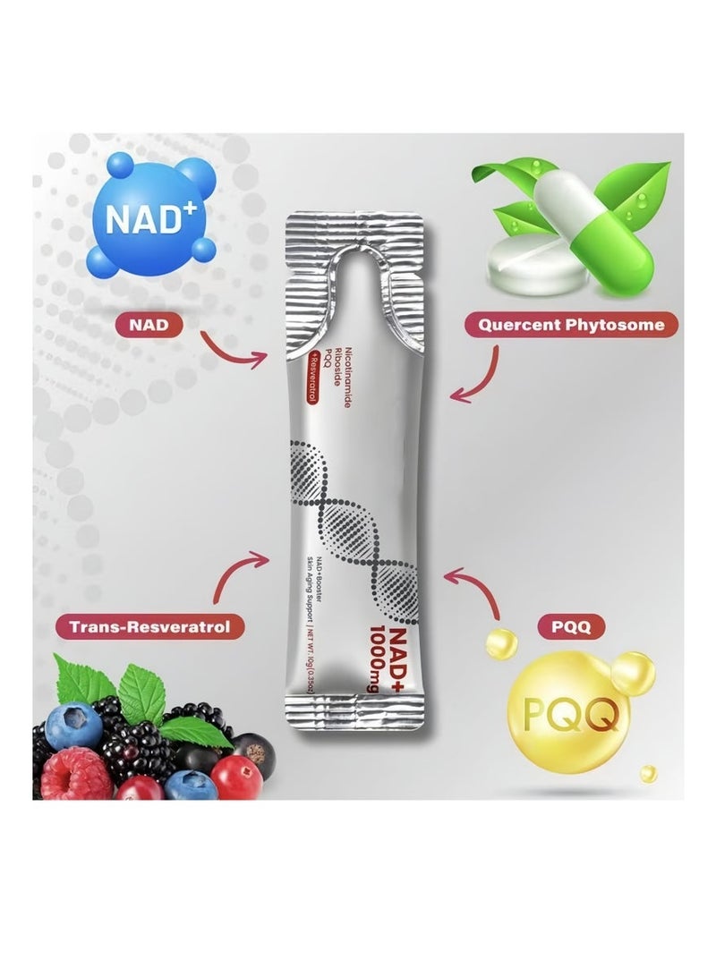 NAD 1000MG High-Potency NAD+ Liquid Supplement, Nicotinamide Riboside & Resveratrol with PQQ, Boosts Cellular Energy, Concentration& Healthy Aging - 1 Pc - Image 3