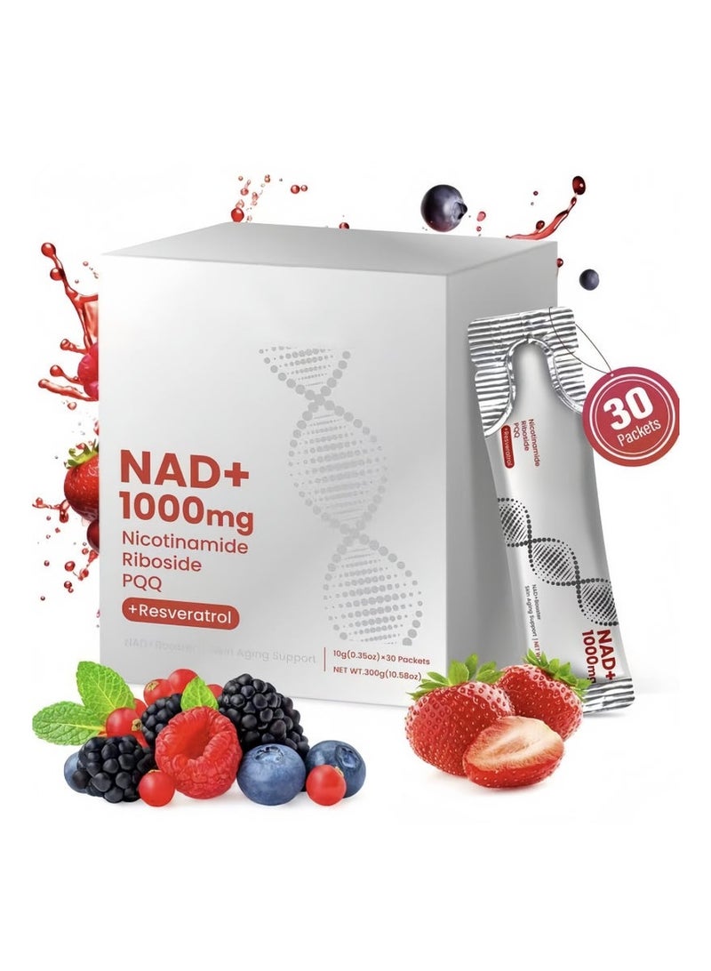 NAD 1000MG High-Potency NAD+ Liquid Supplement, Nicotinamide Riboside & Resveratrol with PQQ, Boosts Cellular Energy, Concentration& Healthy Aging - 1 Pc - Image 1