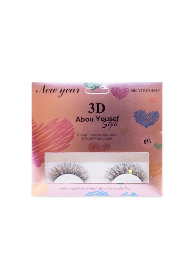 رموش صناعية لامعة بالجليتر ثلاثية الأبعاد – رموش مزينة بلمعة للمكياج والحفلات والمناسبات