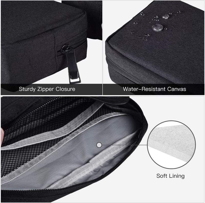 imComor Universal Electronics Accessories Case, 2-Pack Portable Soft Carrying Case Bag Wire Cable Organizer for Hard Drive, Power Adapter, Laptop Mouse, Cosmetics Kit, Small+Big-Black - Image 4