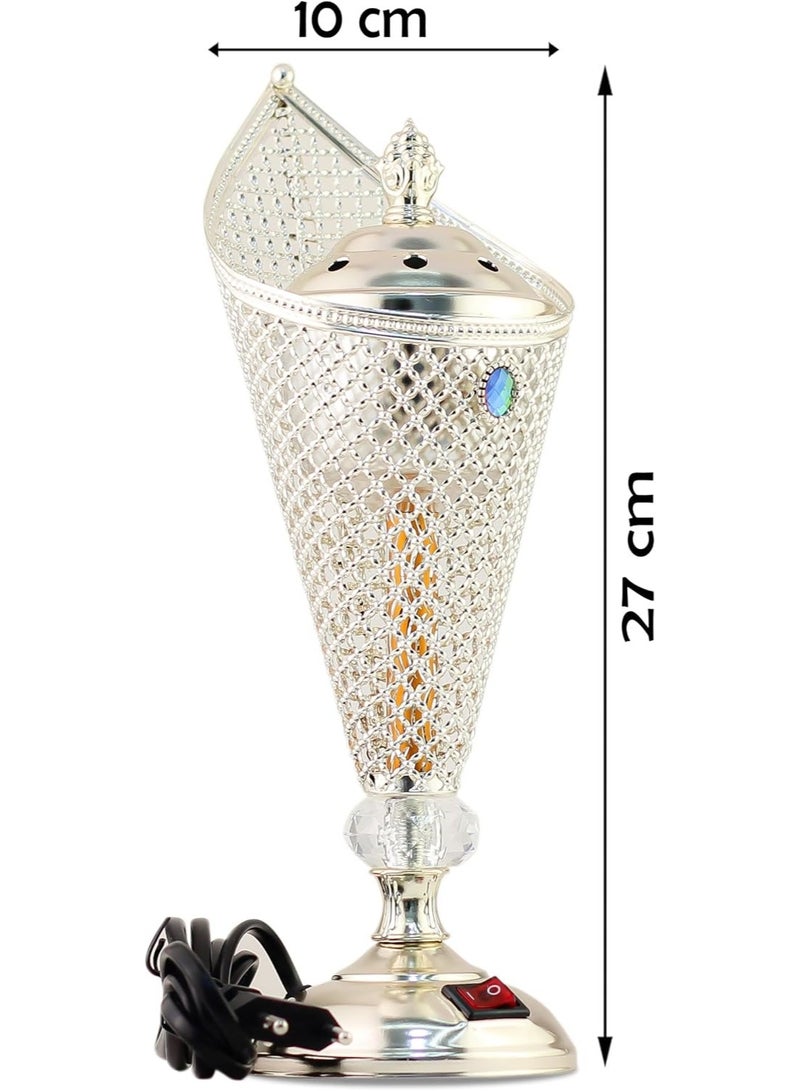 Arabian Electric Incense Burners metal Vintage Arabic Burner,Middle Eastern Incense Holder- Electric Incense Burner Bakhoor Suitable For Arabian Oud,Home, Hotel Decor (Style 9) - Image 2