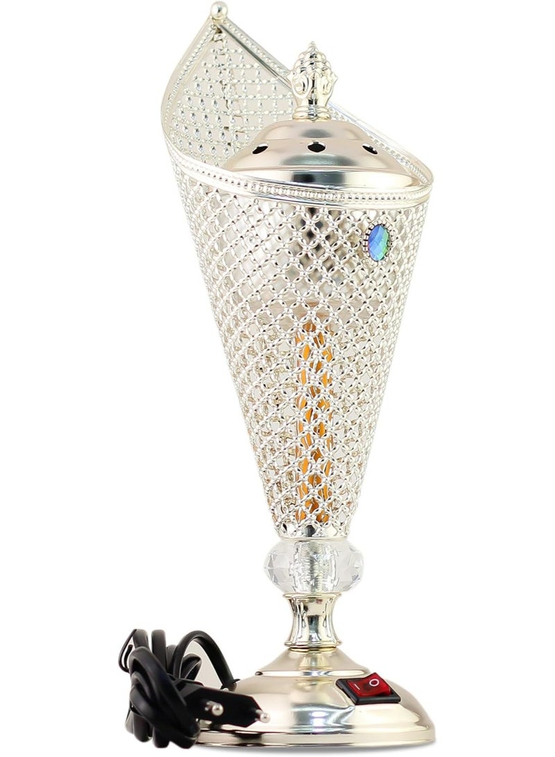 Arabian Electric Incense Burners metal Vintage Arabic Burner,Middle Eastern Incense Holder- Electric Incense Burner Bakhoor Suitable For Arabian Oud,Home, Hotel Decor (Style 9) - Image 1