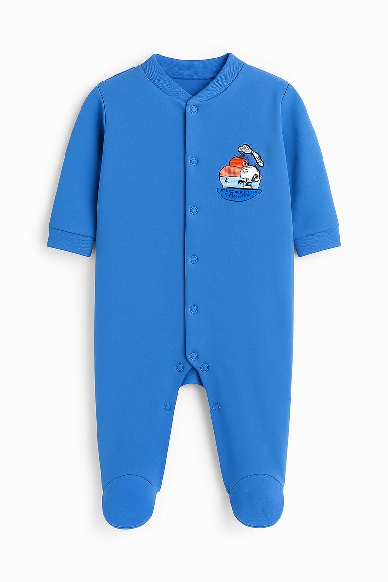 EIO 100% Cotton Rompers Sleepsuits Jumpsuit Night Suits, Pajama Set for Infants Newborn Baby Boys & Girls Pack of 3 (0-3 Months, Yellow, 12-18 Months, Royal Blue) - Image 2