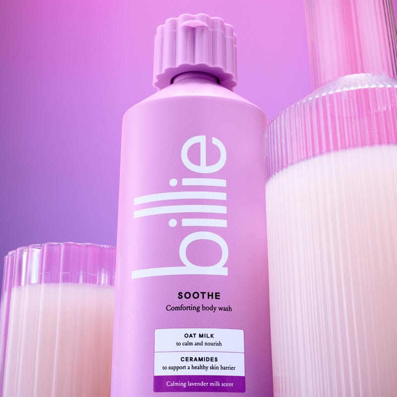 Billie Soothe Comforting Womens Body Wash, 18 fl oz, Calming Lavender Milk Scent, Vegan, Cruelty Free - Image 4