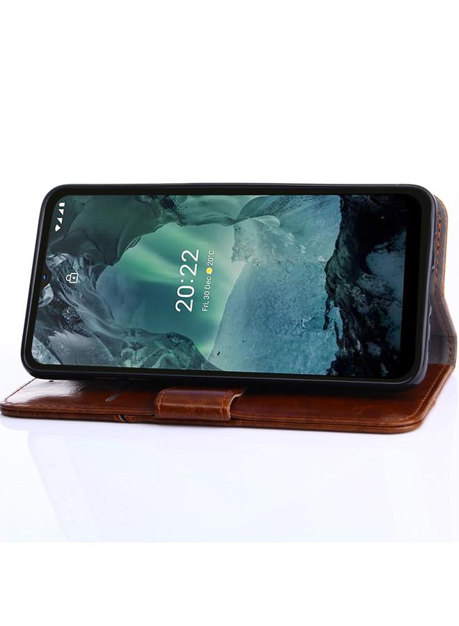 اس-توب جراب لهاتف Samsung Galaxy A03 EU بخياطة هندسية أفقية من مادة TPU + جراب جلد PU - Image 4