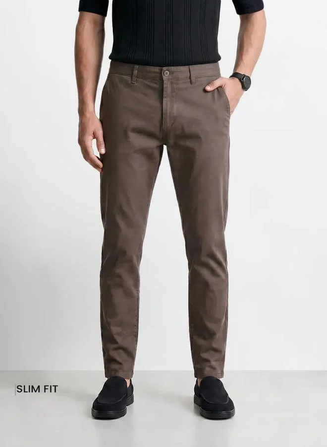 The Indian Garage Co  Men Slim Fit Mid Rise Chinos for Men | Best Price UAE