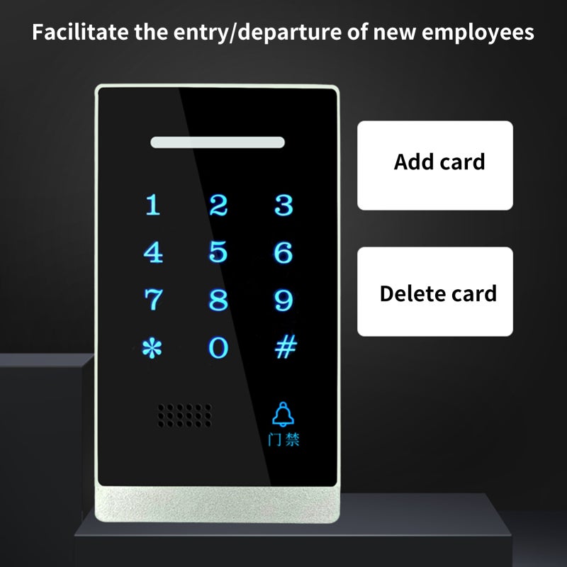 Waterproof Access Control Keypad: Black, 1000 User Capacity, Backlit Touch Buttons - Keyless 3 Unlock Modes, Flexible Card Management for Outdoor, Large Enterprise & Public Place Use - Image 2