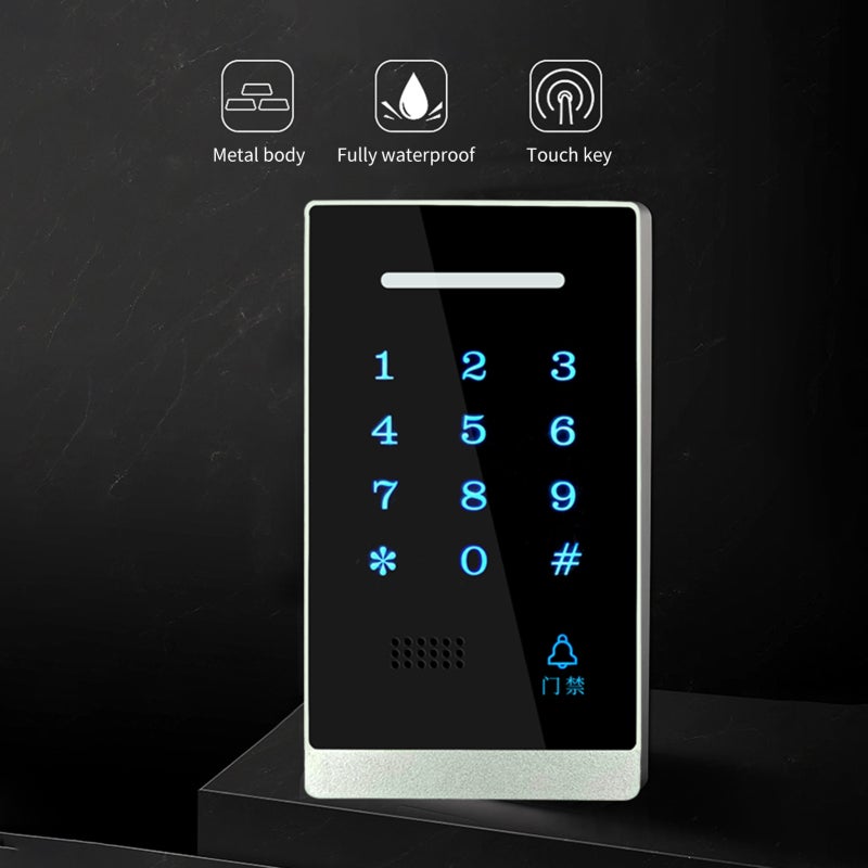 Waterproof Access Control Keypad: Black, 1000 User Capacity, Backlit Touch Buttons - Keyless 3 Unlock Modes, Flexible Card Management for Outdoor, Large Enterprise & Public Place Use - Image 3