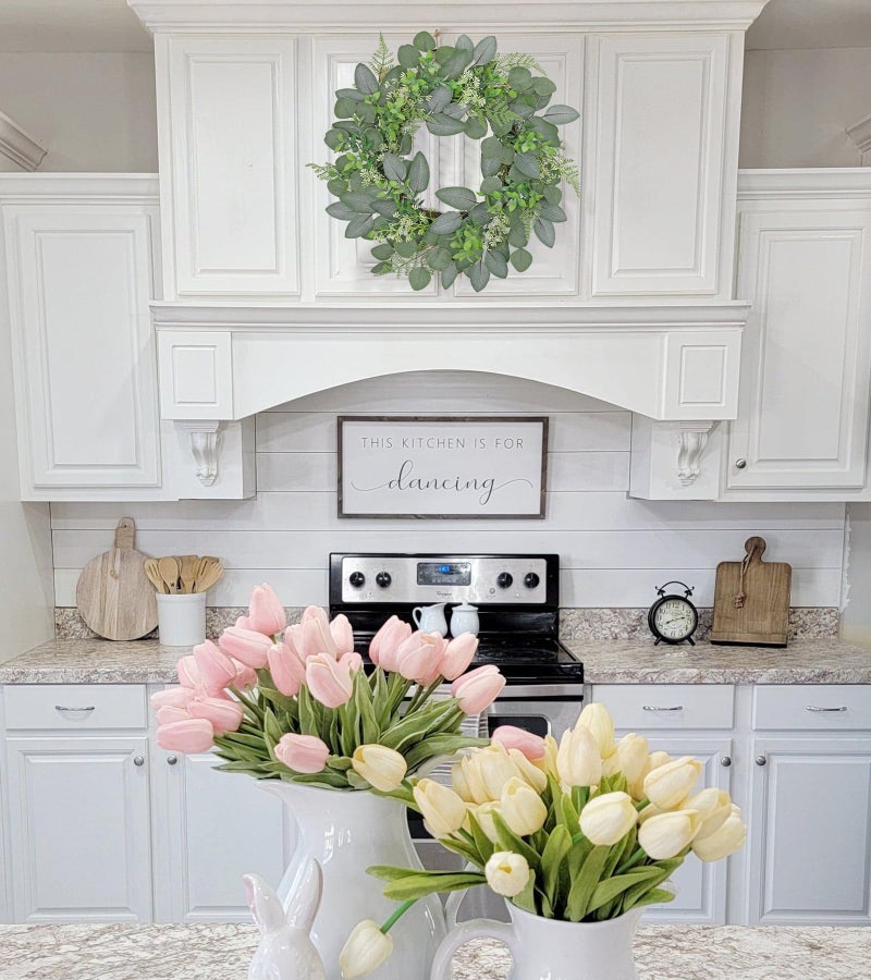 Briful 20in Seeded Eucalyptus Door Wreath Spring Summer Greenery Wreath Fake Eucalyptus Leaves Hanging Wreath for Home Wall Kitchen Outdoor Porch Decor - Image 5