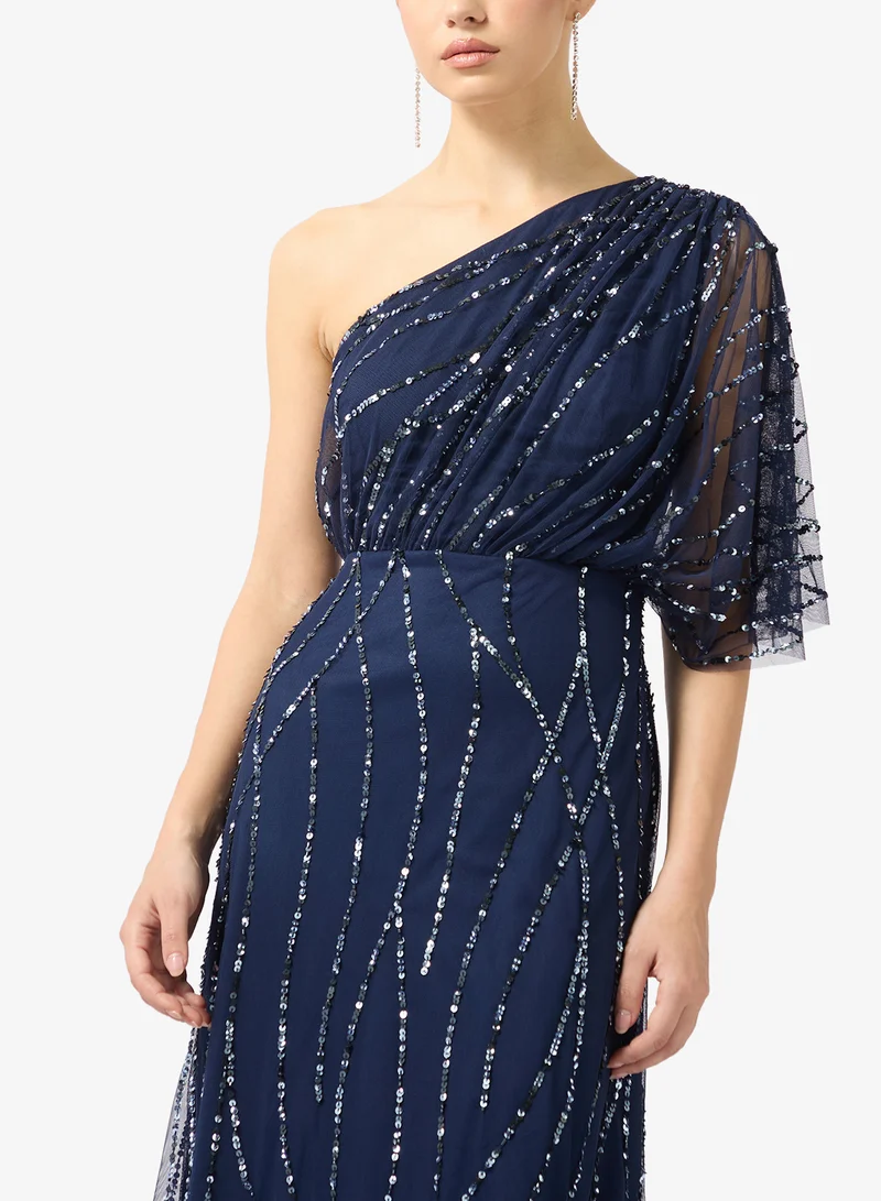 Amelia Rose  one shoulder sequin maxi dress for Women | Best Price UAE