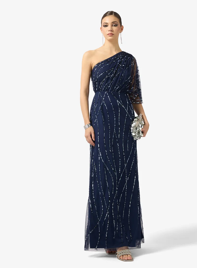 Amelia Rose  one shoulder sequin maxi dress for Women | Best Price UAE