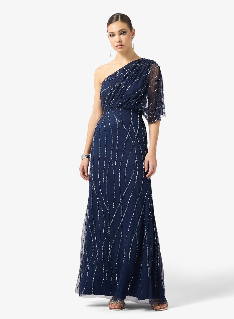 Amelia Rose one shoulder sequin maxi dress - Image 1