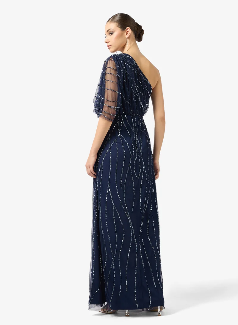Amelia Rose one shoulder sequin maxi dress