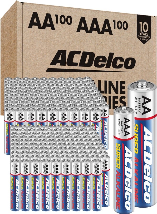 PowerMax ACDelco AA and AAA 200-Count Combo Pack Super Alkaline Batteries, 100-Count Each, 10-Year Shelf Life, Reclosable Packaging - Image 1