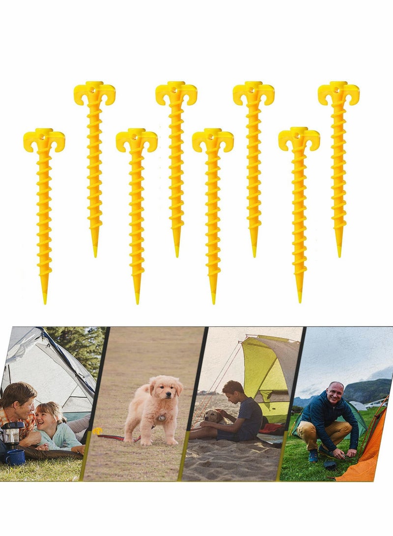 8pcs Heavy Duty Spiral Design Camping Tent Pegs - -In Ground Anchors for Rain Tarps,  Mat, Garden, and More - Image 1