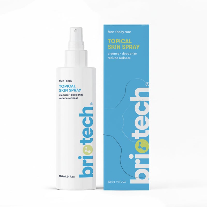 BRIOTECH Topical Skin Spray, Hypochlorous Acid Spray for Sensitive Skin, HOCl Facial Mist, Full Body Support Against Irritation, Calm Redness, Soothe Foot & Scalp, 4 oz - Image 1