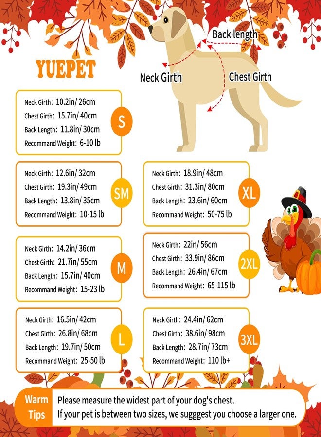 كنزات عيد الشكر للكلاب من YUEPET، كنزة كلاسيكية للكلاب مع فتحة للرباط، ملابس ناعمة ودافئة للجراء والكلاب الصغيرة والمتوسطة والكبيرة (2XL) - Image 3