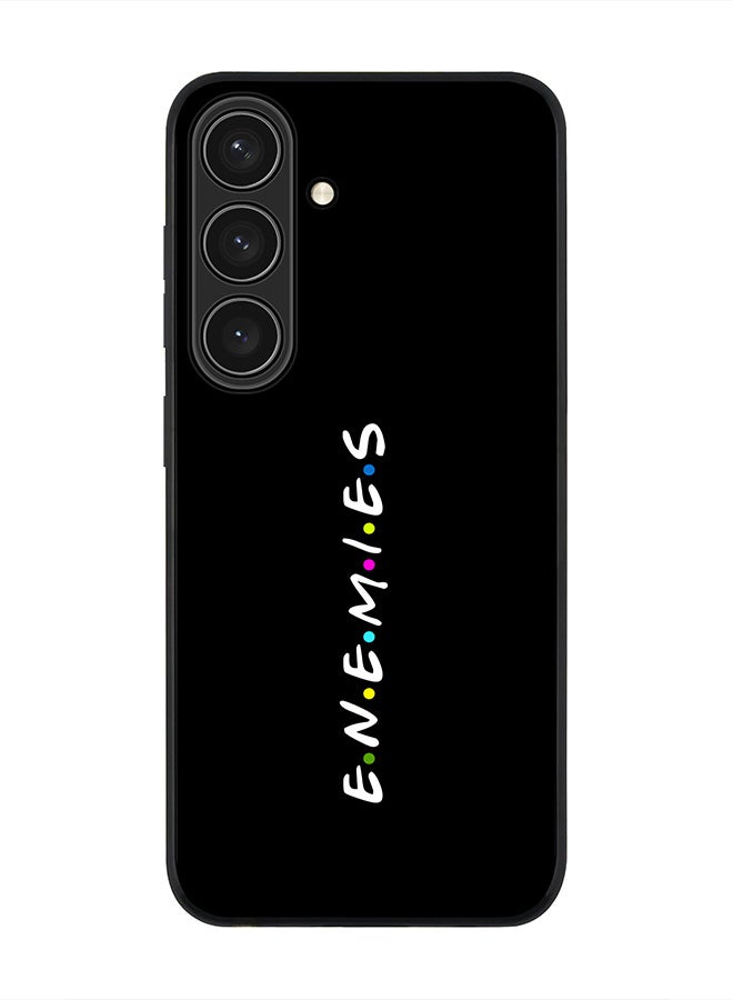 Stylizedd Rugged Black edge case for Samsung Galaxy S24, Slim fit Soft Case Flexible Rubber Edges Anti Drop TPU Gel Thin Cover- Enemies - Image 1