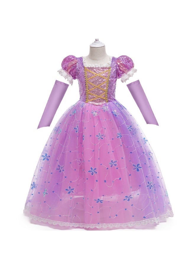 فساتين بنات من مجموعة Princess Collection - فساتين رسمية للأطفال بطابع رابونزيل - حفلات أعياد الميلاد، الملاعب، عيد الهالوين وأزياء التنكرية فساتين حفلات بطابع الأميرة، مناسبة للأطفال من سن 3 إلى 10 سنوات - Image 3