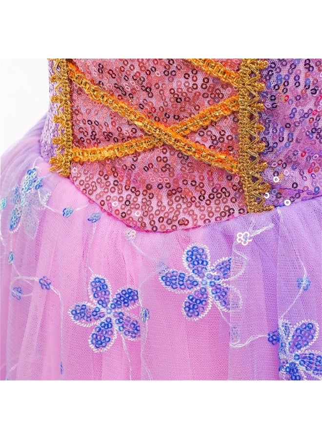 فساتين بنات من مجموعة Princess Collection - فساتين رسمية للأطفال بطابع رابونزيل - حفلات أعياد الميلاد، الملاعب، عيد الهالوين وأزياء التنكرية فساتين حفلات بطابع الأميرة، مناسبة للأطفال من سن 3 إلى 10 سنوات - Image 5