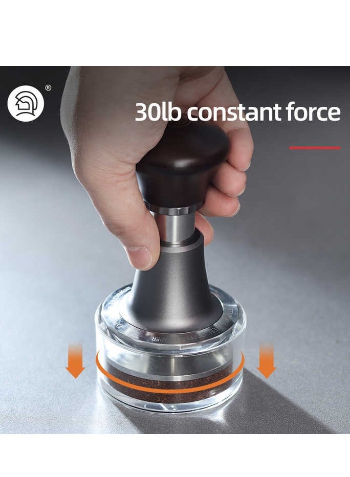 zeroHero 58mm Sword Espresso Tamper – Wooden Handle, Spring-Loaded, 30lbs Calibrated with Sound Feedback ,304 Stainless Steel. - Image 3