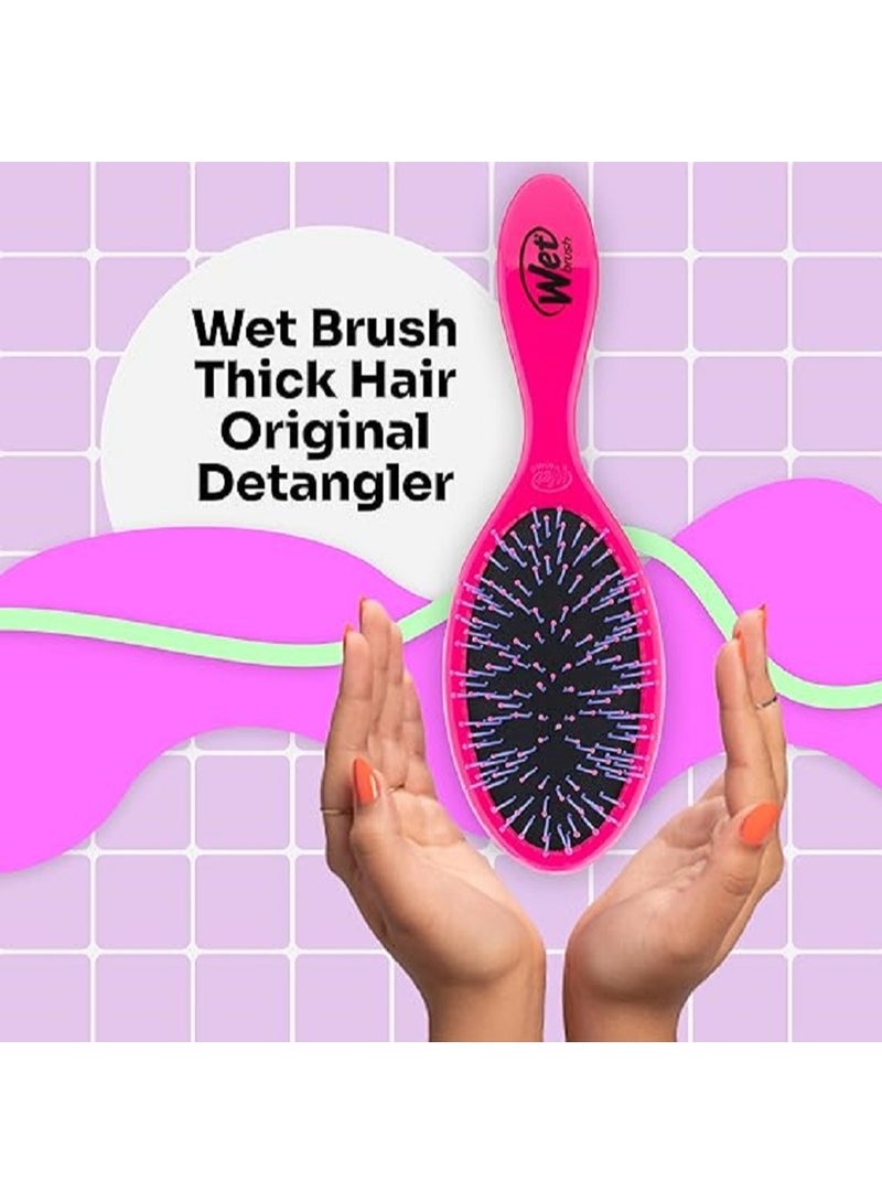 Wet Brush Original Detangler For Thick Hair Exclusive Ultra-soft IntelliFlex Bristles Glide Through Tangles With Ease For All Hair Types For Women, Men, Wet And Dry Hair, Pink, 1 Count - Image 2