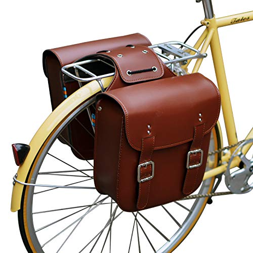 SENQI Retro Bicycle Rack Bag Leather Rear Rack Bike Bags Robust Rear Seatpost Bag for Retro Bicycle Saddle Rack Accessories - Image 1
