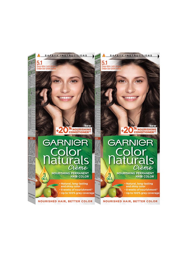 Color Naturals, 5.1 Deep Ashy Light Brown, Permanent Hair Color Pack of 2 - pzsku/Z51F74AEDE154E7818A6AZ/45/_/1697786329/40822be6-b604-4767-b47b-60ccd1ecd31b