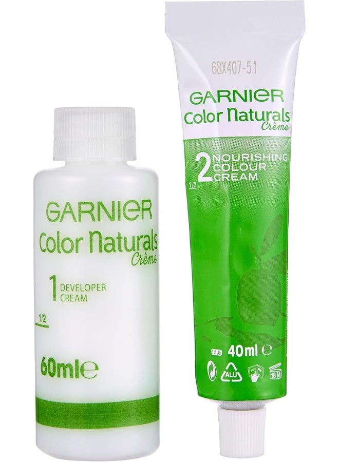 garnier كولور ناتشورالز، 5.1 بني فاتح رمادي عميق، مجموعة ألوان شعر دائمة مكونة من قطعتين - Image 3