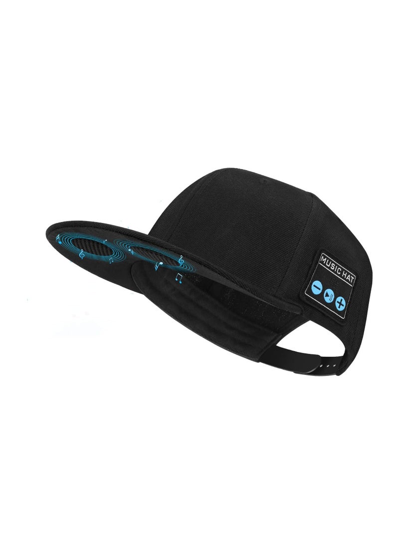 Hat with Bluetooth Speaker Adjustable Music Hat Bluetooth Hat for Outdoor Sports Baseball Cap Birthday Gift for Men/Women/Boys/Girls (Black) - Image 1