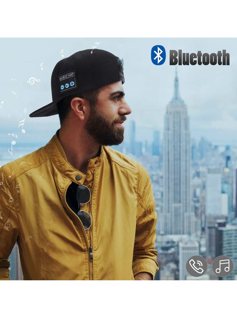 Hat with Bluetooth Speaker Adjustable Music Hat Bluetooth Hat for Outdoor Sports Baseball Cap Birthday Gift for Men/Women/Boys/Girls (Black) - Image 3
