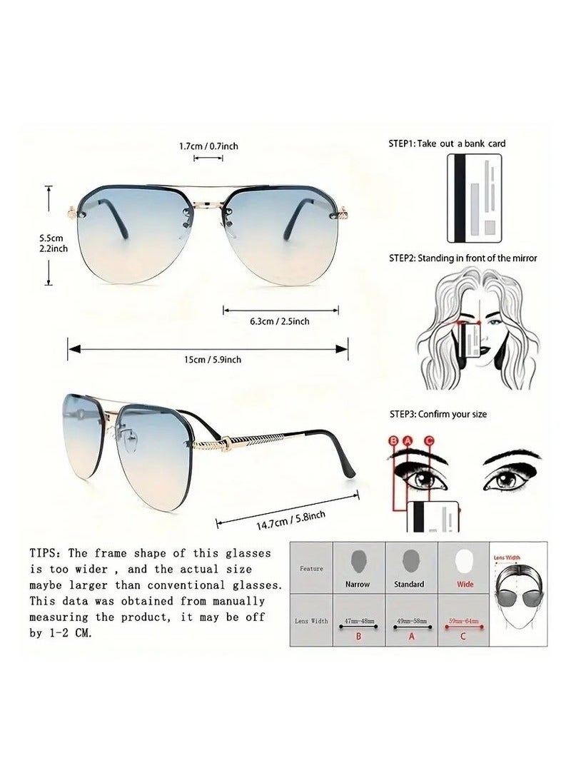 Ucanbe Top Bar Aviator Fashion Sunglasses - Image 2
